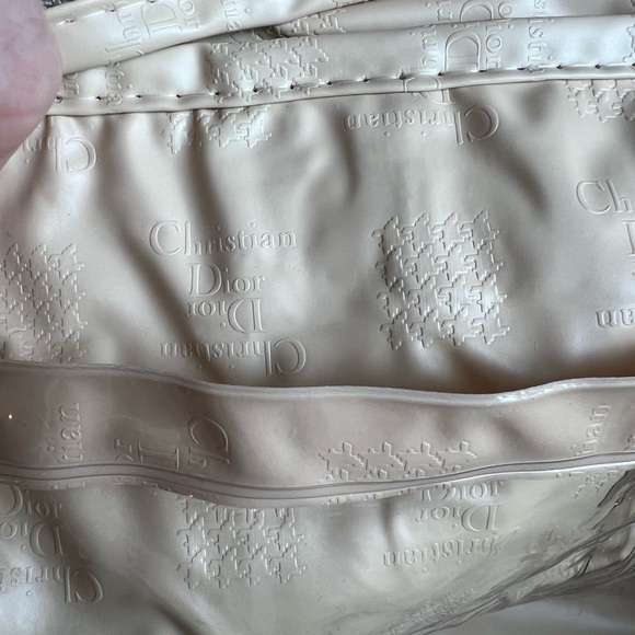 Vintage Christian Dior Vanity Bag CD Logo Stripe Travel Toiletry Case Cosmetic - Picture 11 of 16